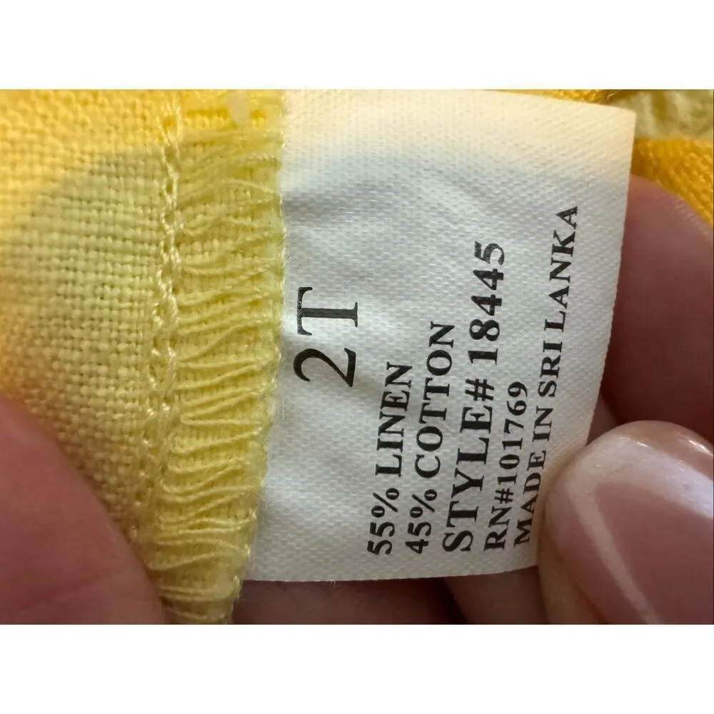 Goodlad Girls Yellow Linen Dress Size 2T